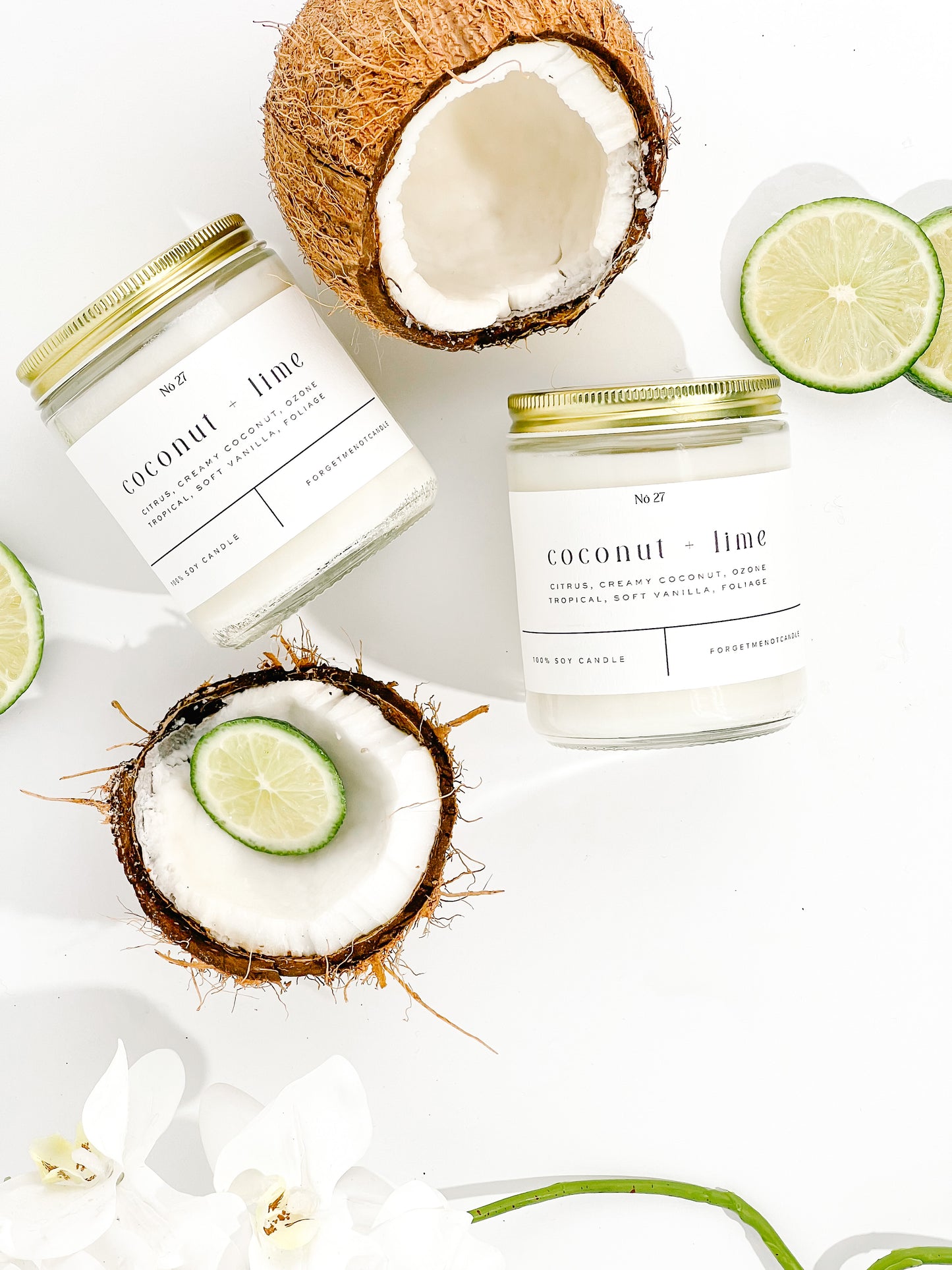Coconut + Lime 9 oz Glass Candle