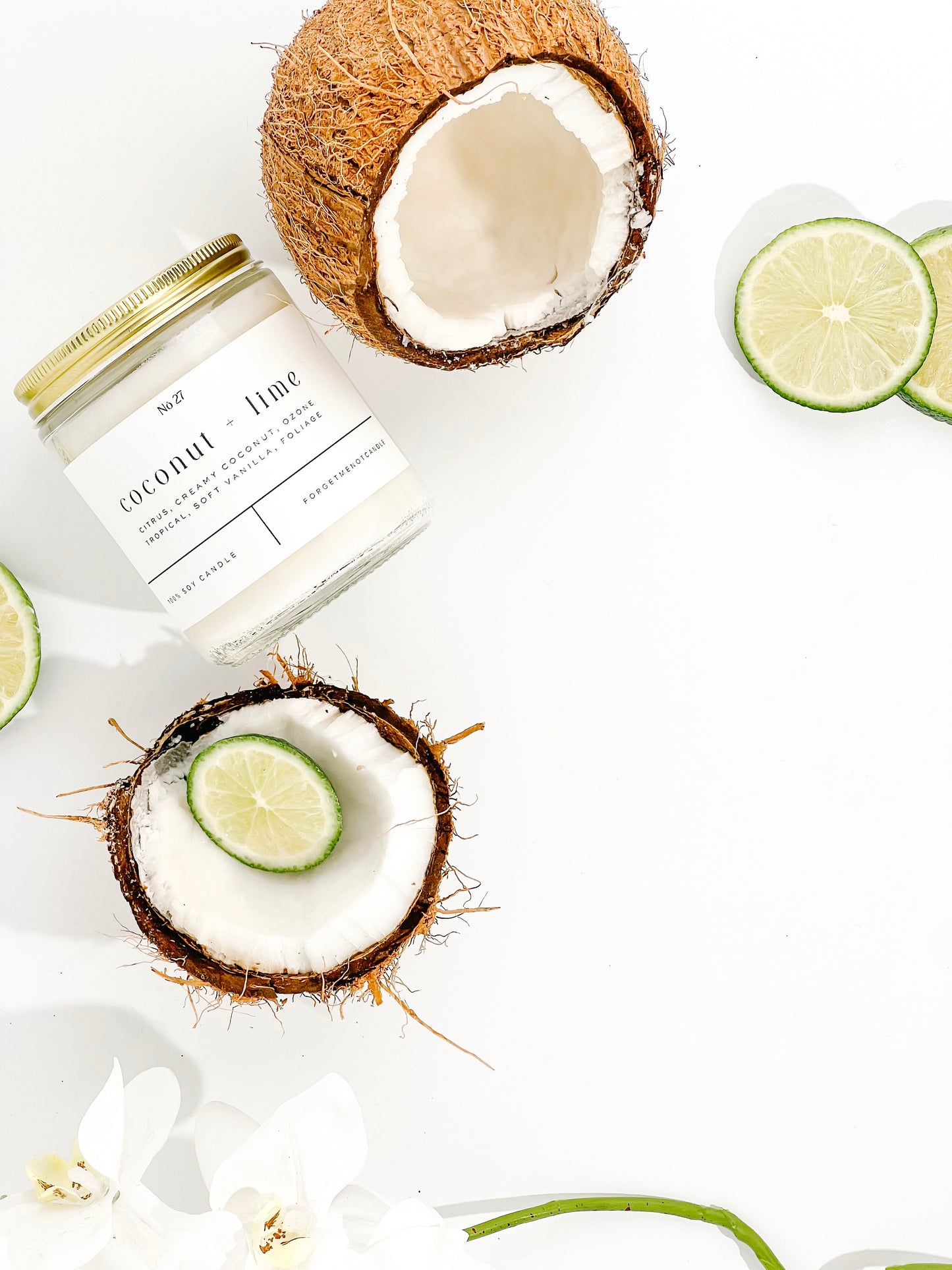 Coconut + Lime 9 oz Glass Candle
