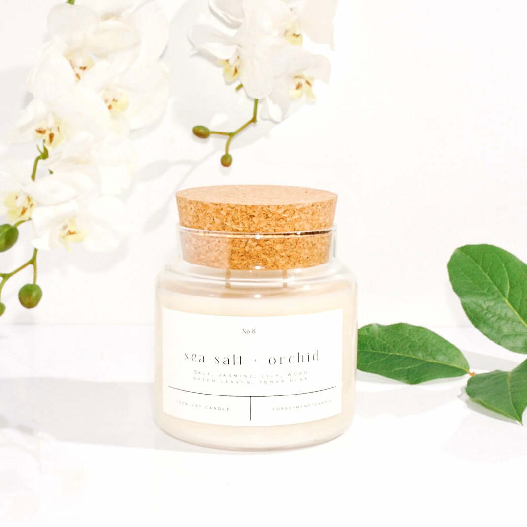 Sea Salt + Orchid 22 oz Glass Candle