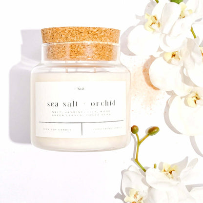 Sea Salt + Orchid 22 oz Glass Candle