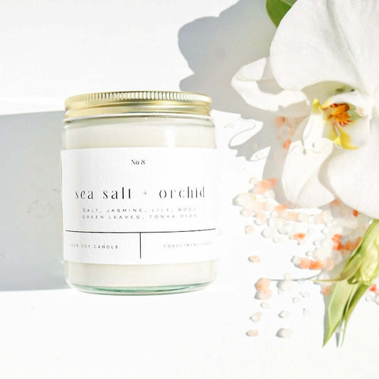 Sea Salt + Orchid 9 oz Glass Candle