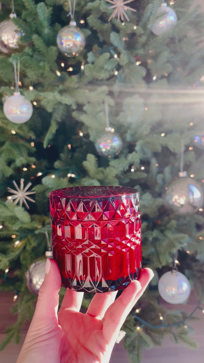 Ruby Red Glass Jar Candle