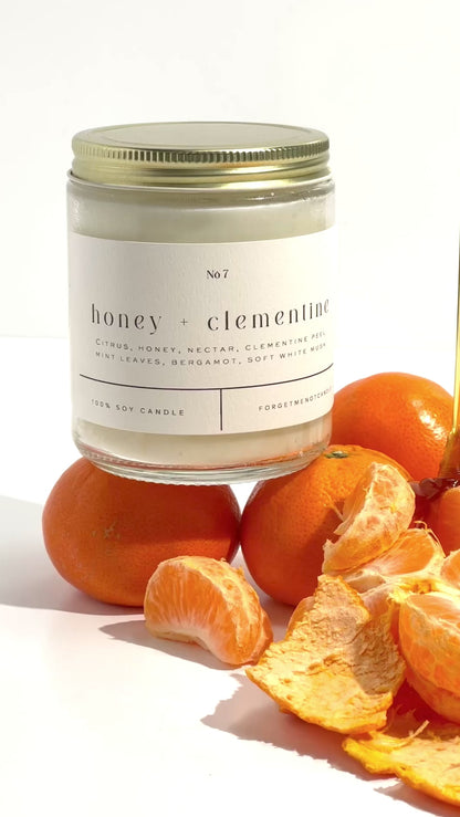 Honey + Clementine 9 oz Glass Candle