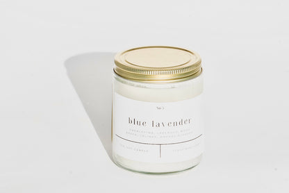 Blue Lavender 9 oz Glass Candle