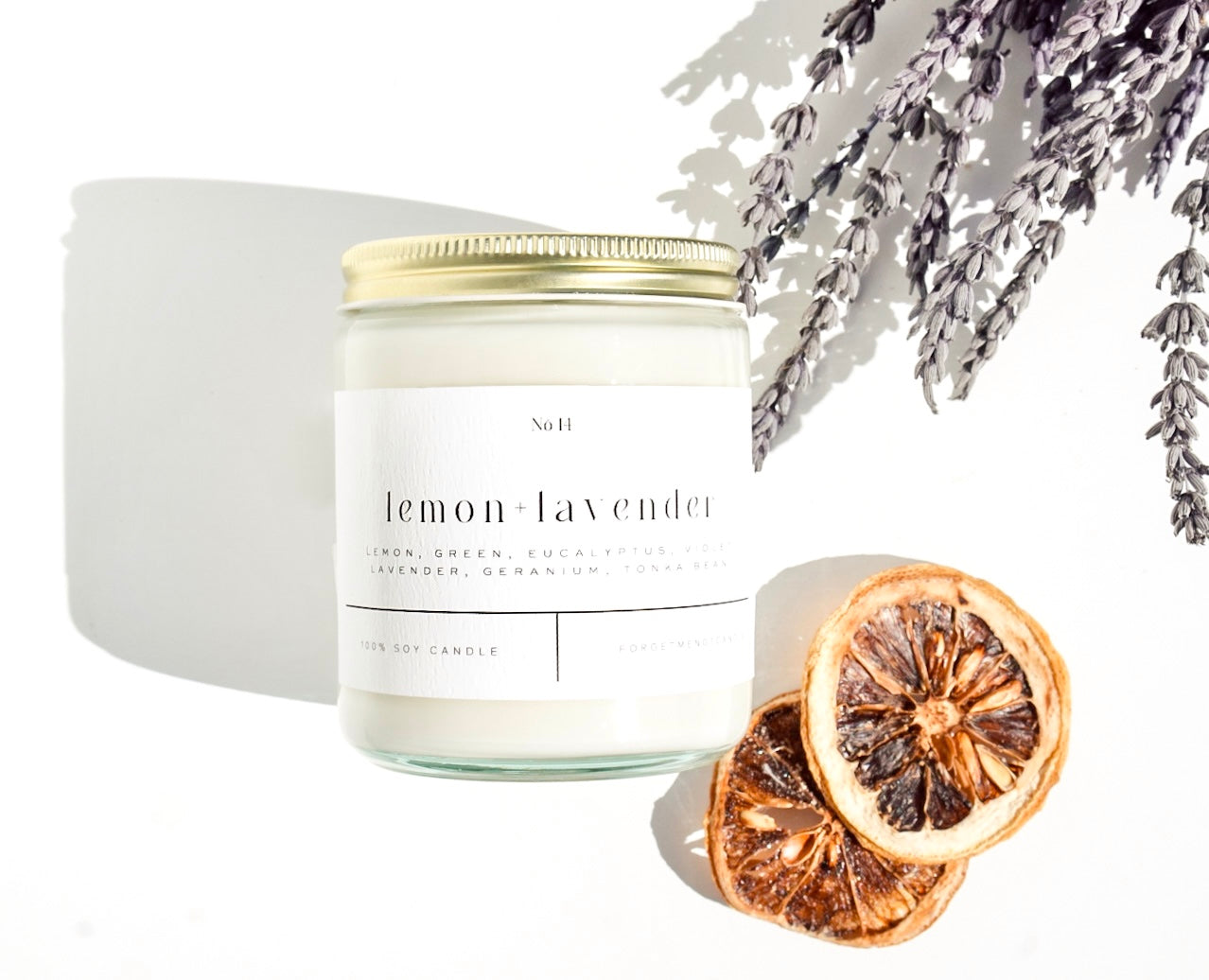 Lemon + Lavender 9 oz Glass Candle